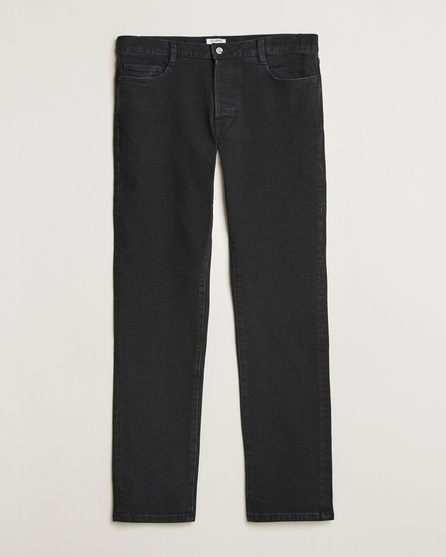 Herren | Jeans | Filippa K | Slim Straight Jeans Washed Black