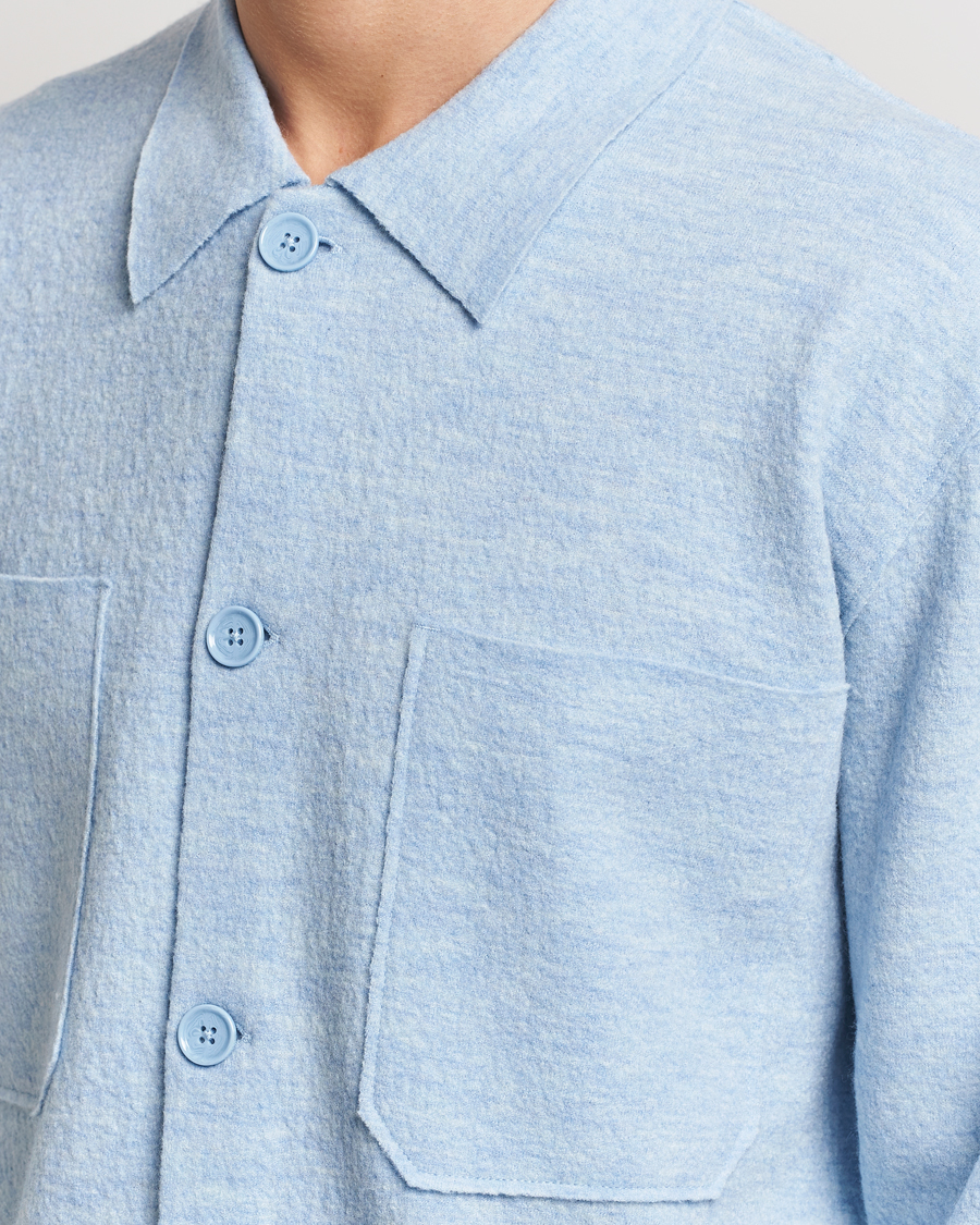 Herren | Pullover | NN07 | Jonas Boiled Wool Cardigan Powder Blue
