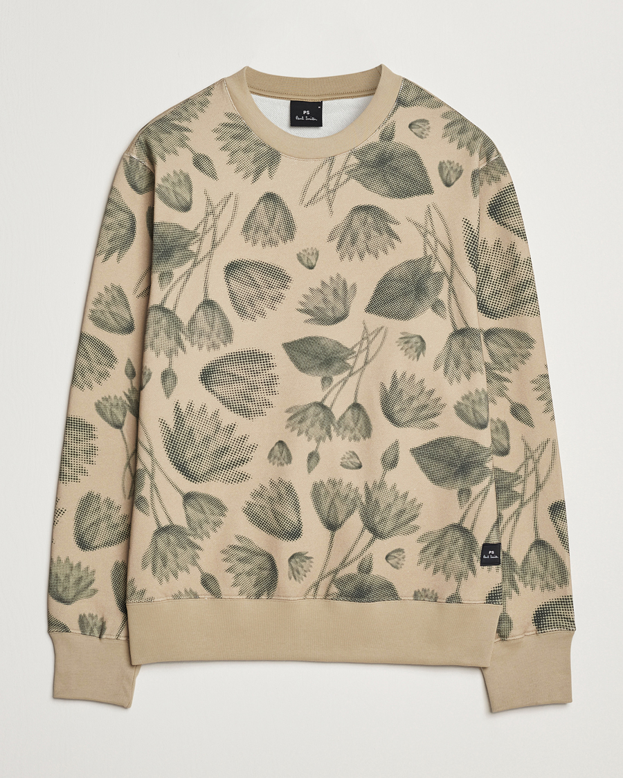 Herren | Pullover | PS Paul Smith | Flower Printed Crew Neck Sweatshirt Light Brown