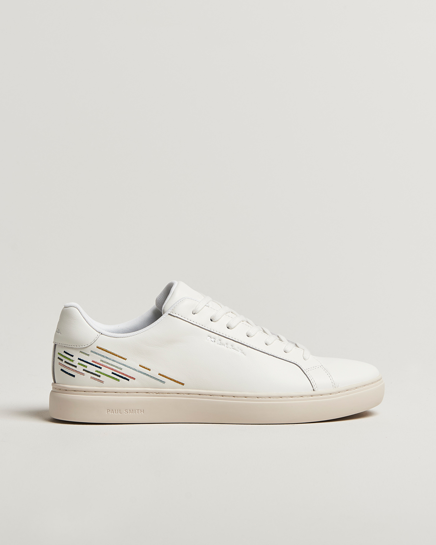 Herren | PS Paul Smith Rex Embroidered Leather Sneaker White | PS Paul Smith | Rex Embroidered Leather Sneaker White