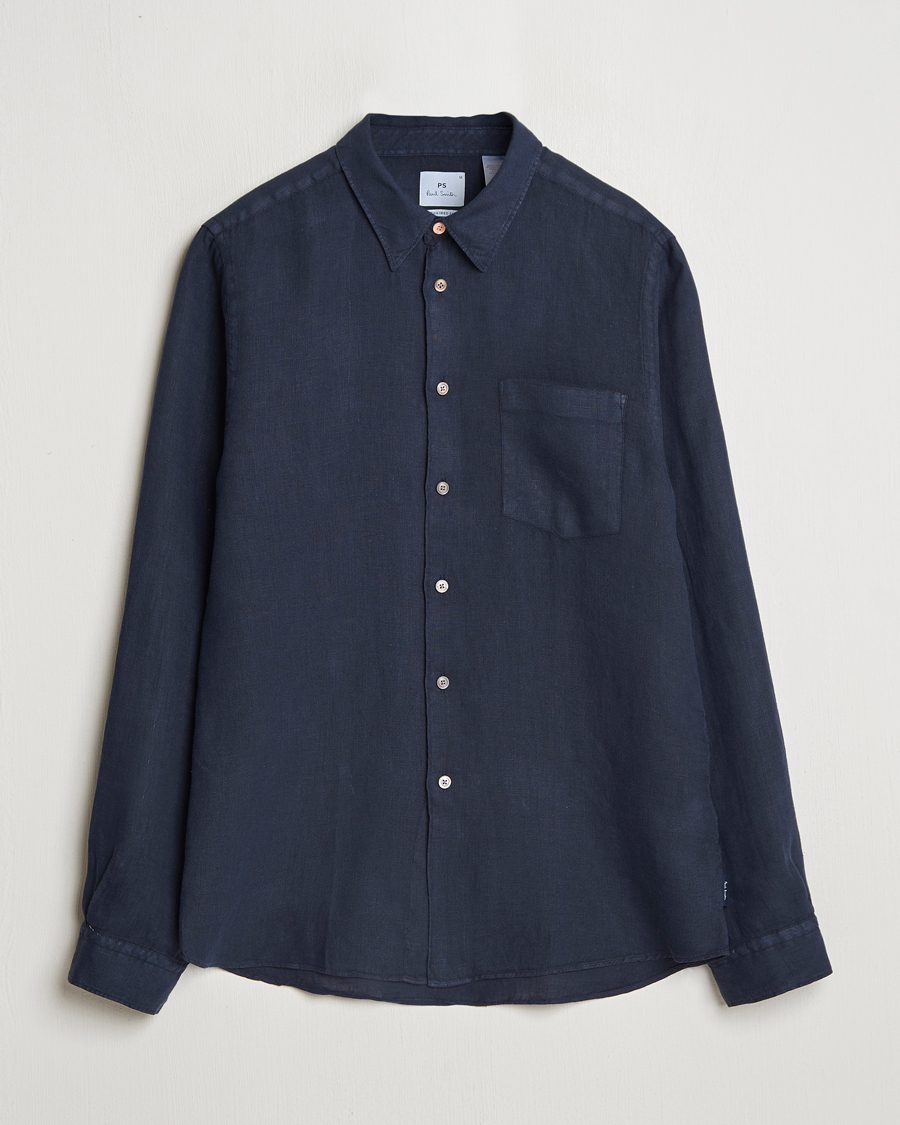 Herren | Hemden | PS Paul Smith | Tailored Fit Linen Shirt Navy
