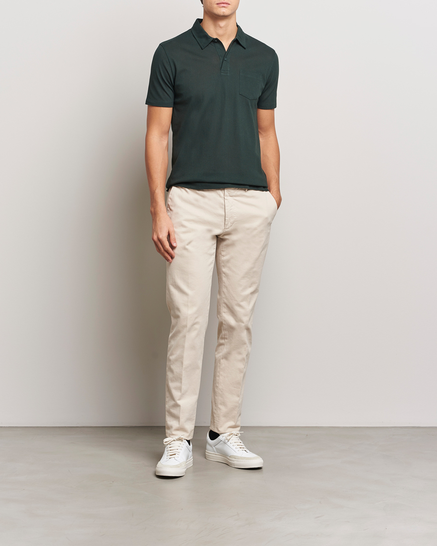 Herren | Poloshirts | Sunspel | Riviera Polo Shirt Dark Green