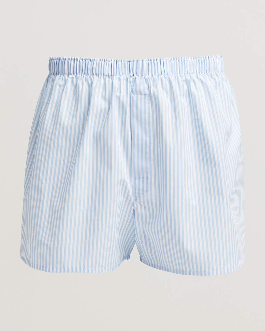 Herren | Unterwäsche | Sunspel | Classic Woven Cotton Boxer Shorts Light Blue