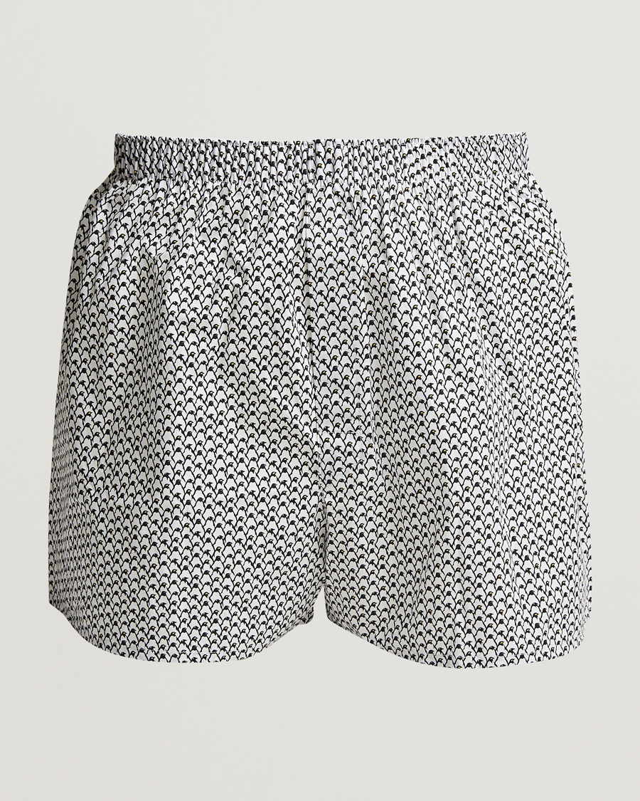 Herren | Unterwäsche | Sunspel | Printed Woven Cotton Boxer Shorts Penguin