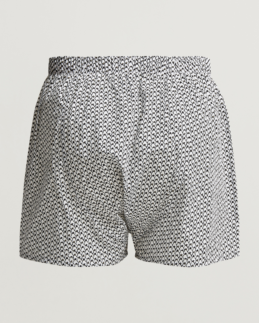 Herren | Unterwäsche | Sunspel | Printed Woven Cotton Boxer Shorts Penguin