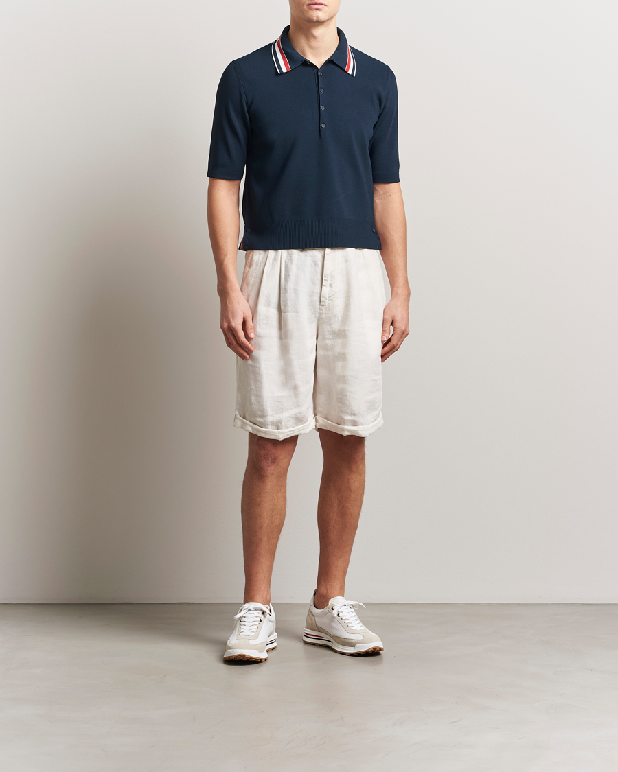 Herren | Poloshirts | Thom Browne | Needle Stitch Tennis Polo Navy