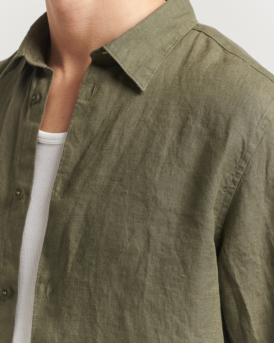 Herren | Hemden | NN07 | Enzo Linen Shirt Capers Green