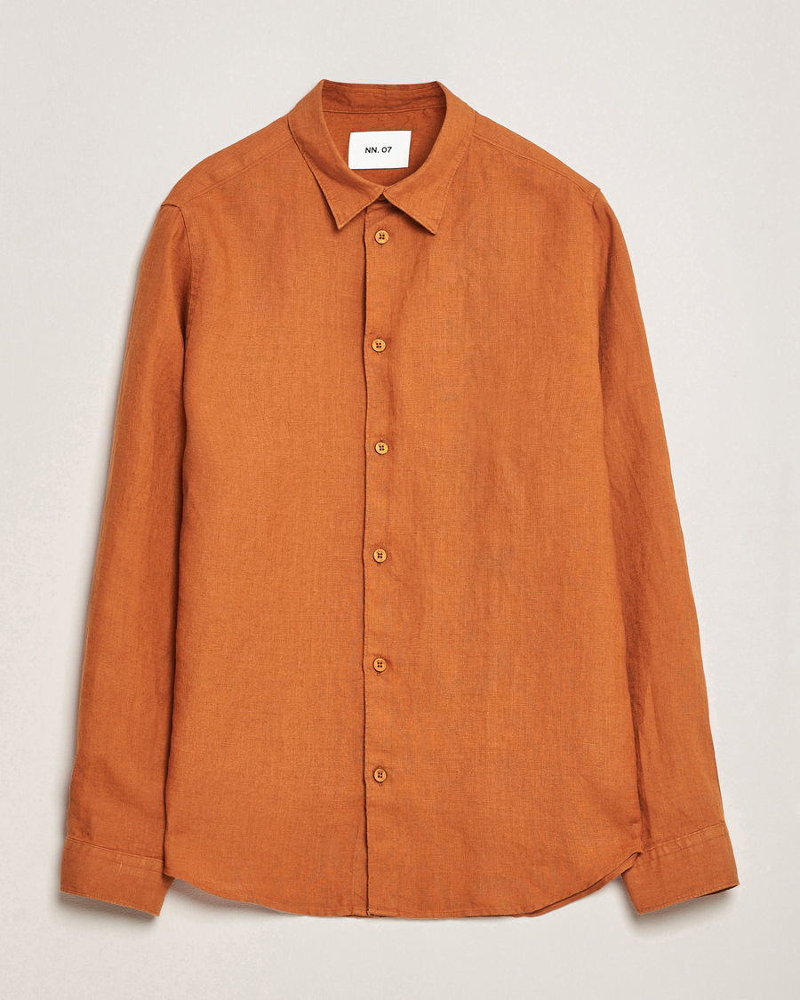 Herren | Hemden | NN07 | Enzo Linen Shirt Caramel