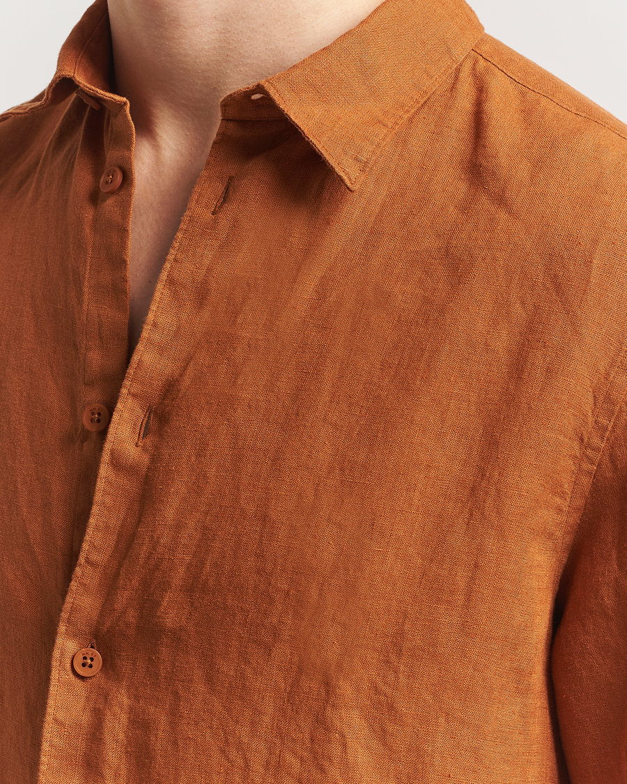 Herren | Hemden | NN07 | Enzo Linen Shirt Caramel
