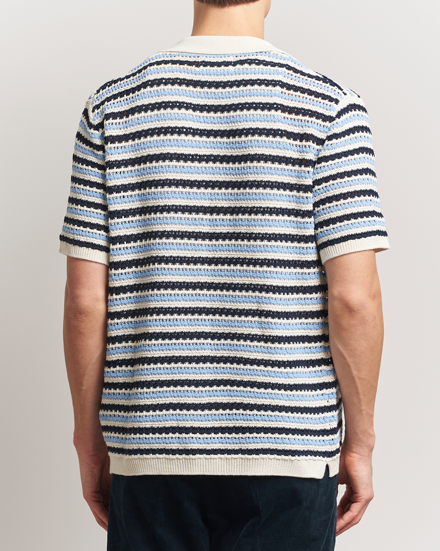 Herren | Hemden | NN07 | Henry Knitted Short Sleeve Shirt Blue Multi