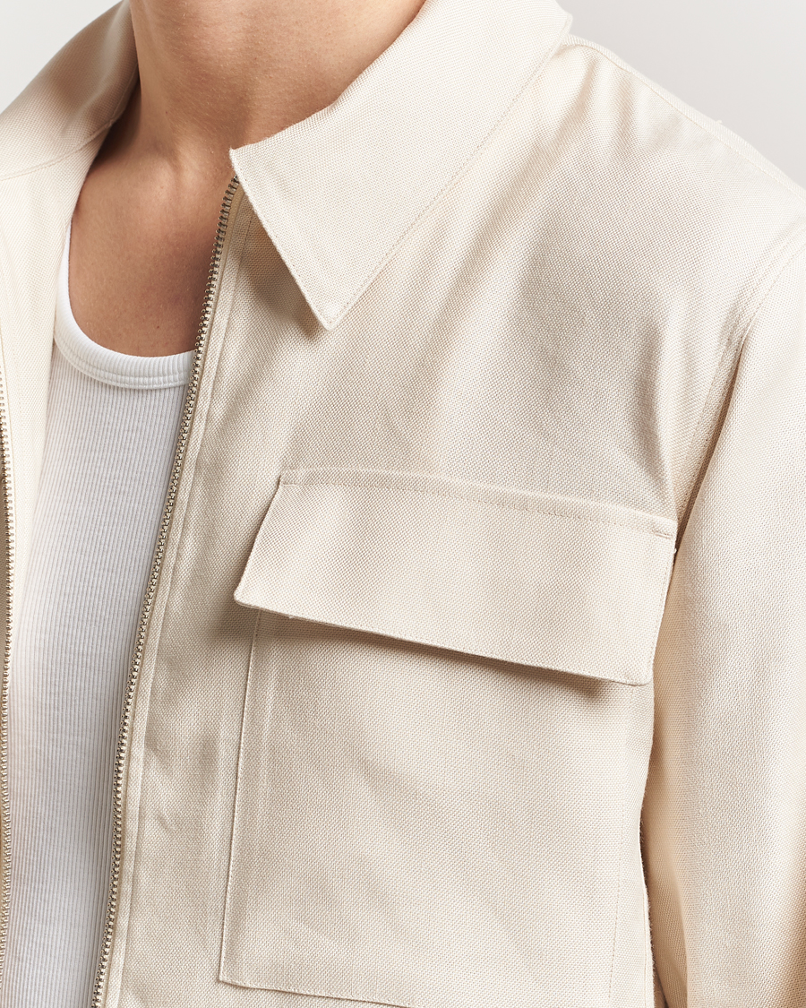 Herren | Hemden | NN07 | Alban Cotton/Linen Overshirt Ivory