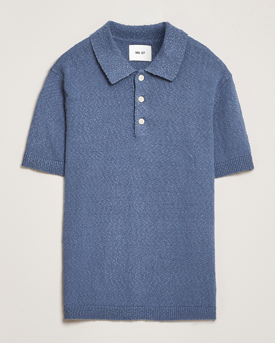 Herren | Poloshirts | NN07 | Randy Knitted Polo Bering Blue