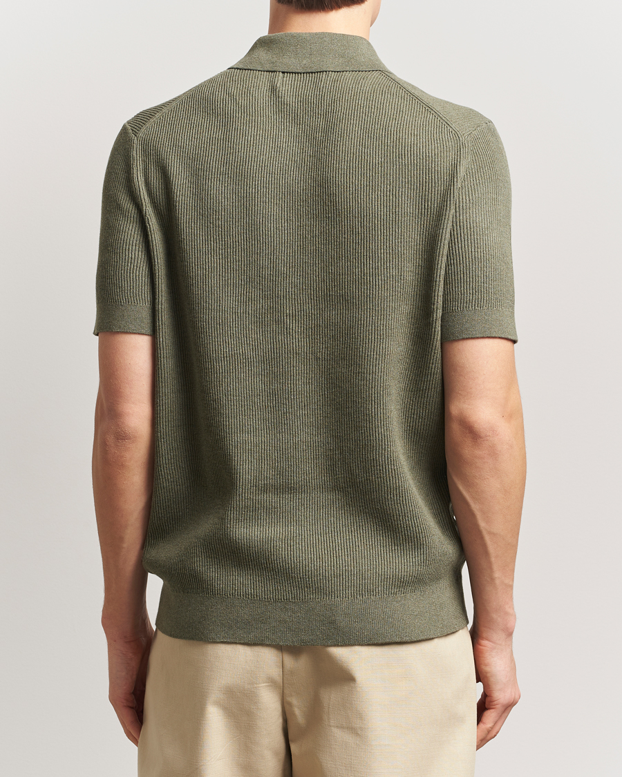 Herren | Poloshirts | NN07 | Hansie Half Zip Knitted Polo Capers Green