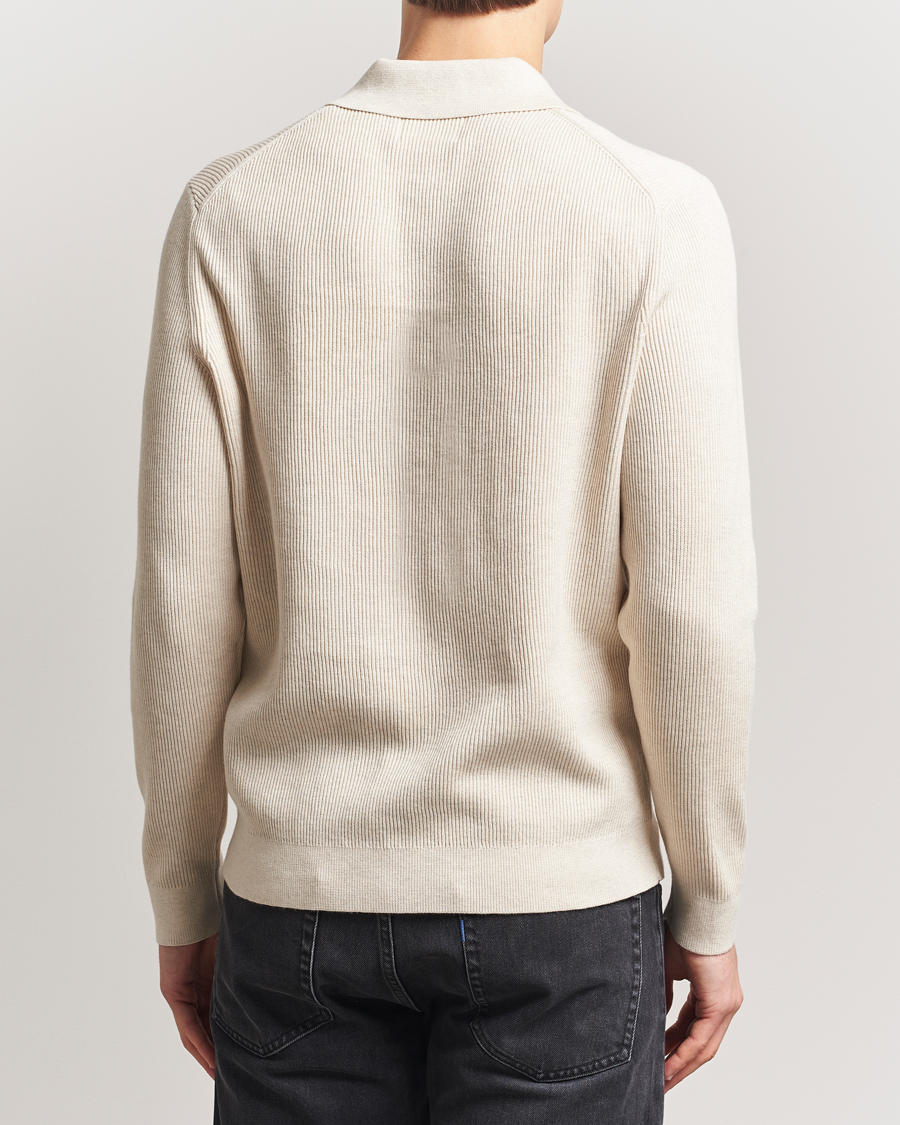 Herren | Pullover | NN07 | Hansie Ribbed Knitted Half Zip Ivory