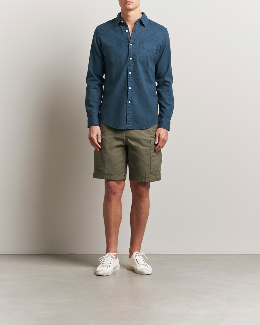 Herren | Hemden | Dockers | Slim Linen/Cotton Shirt Stratified Sea