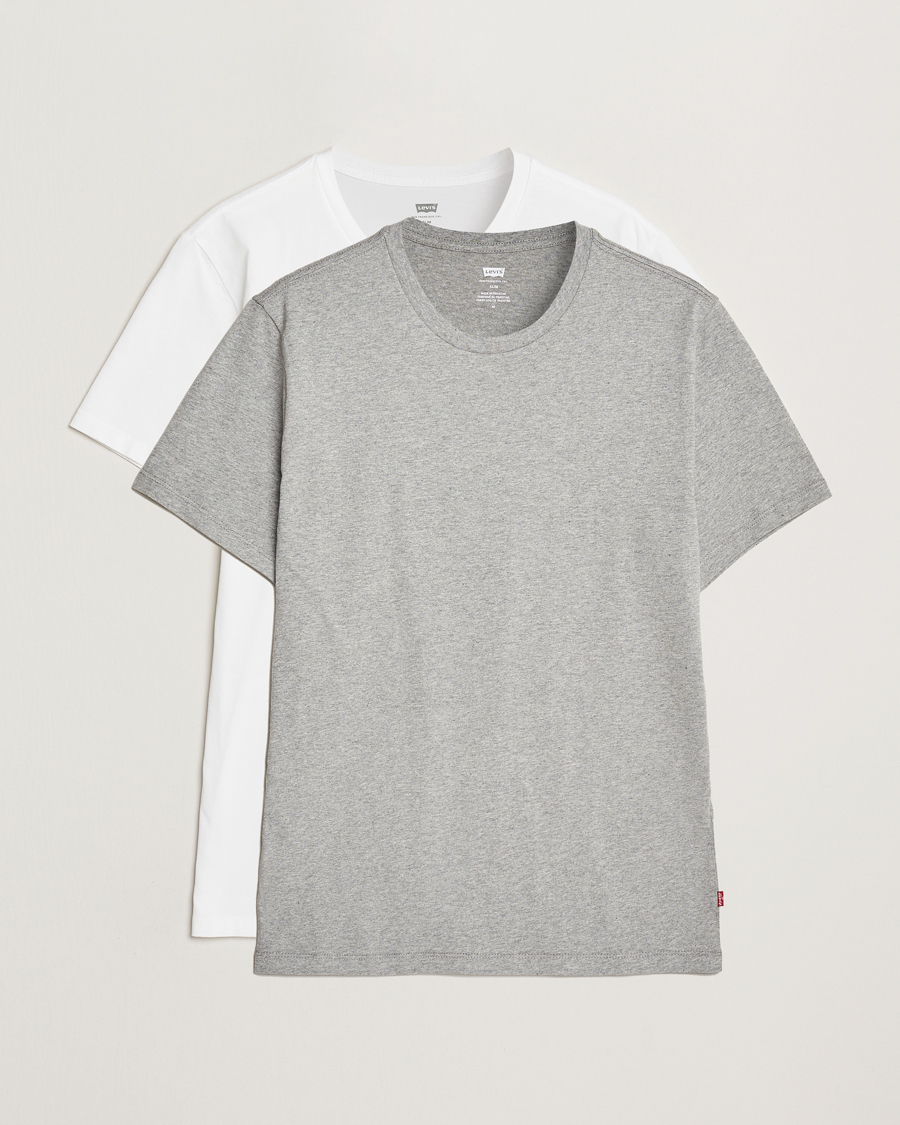 Herren | T-Shirts | Levi's | 2-Pack Crew Neck T-Shirt White/Grey Heather
