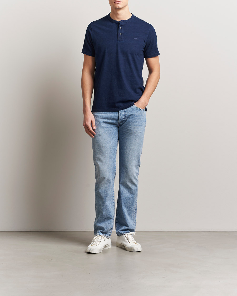 Herren | T-Shirts | Levi's | Short Sleeve Henley Dark Indigo