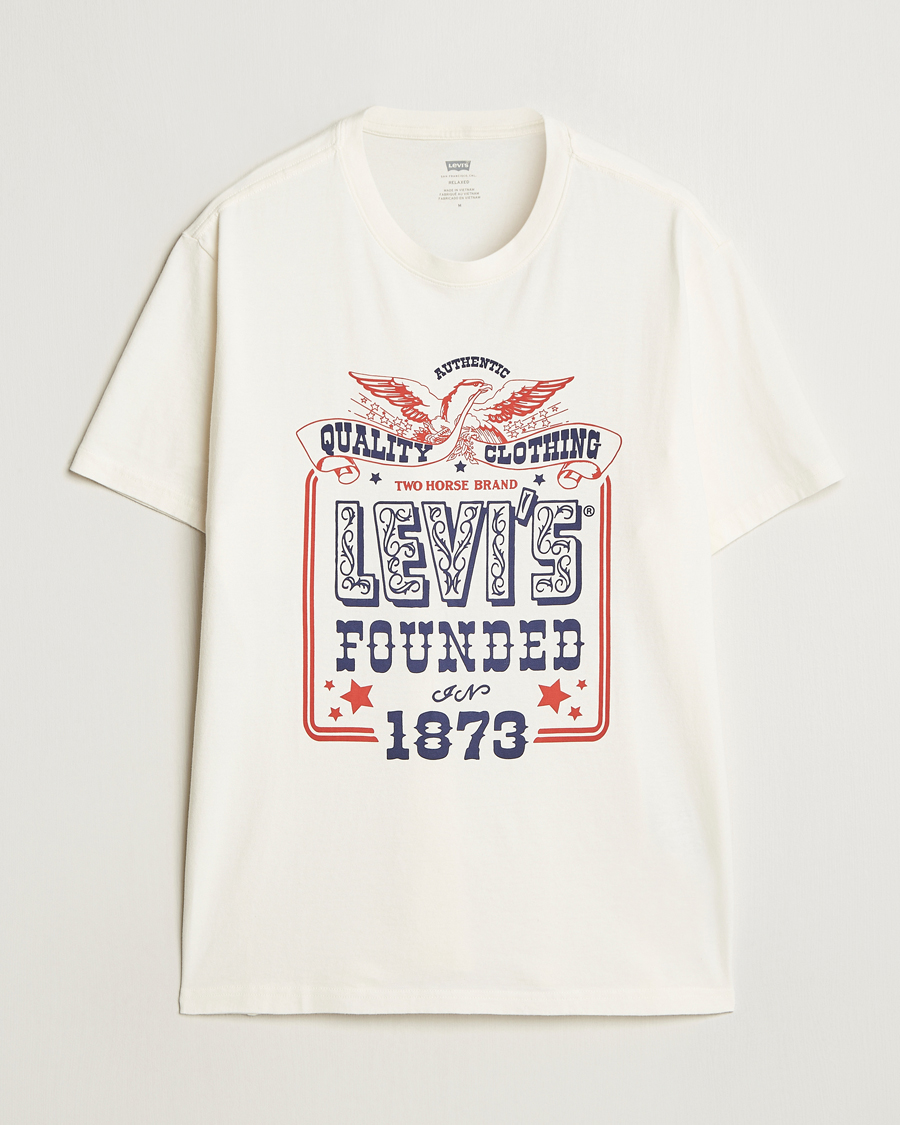 Herren | T-Shirts | Levi's | Relaxed Fit Printed Crew Neck T-Shirt Egret White
