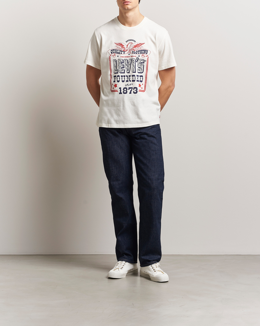 Herren | T-Shirts | Levi's | Relaxed Fit Printed Crew Neck T-Shirt Egret White