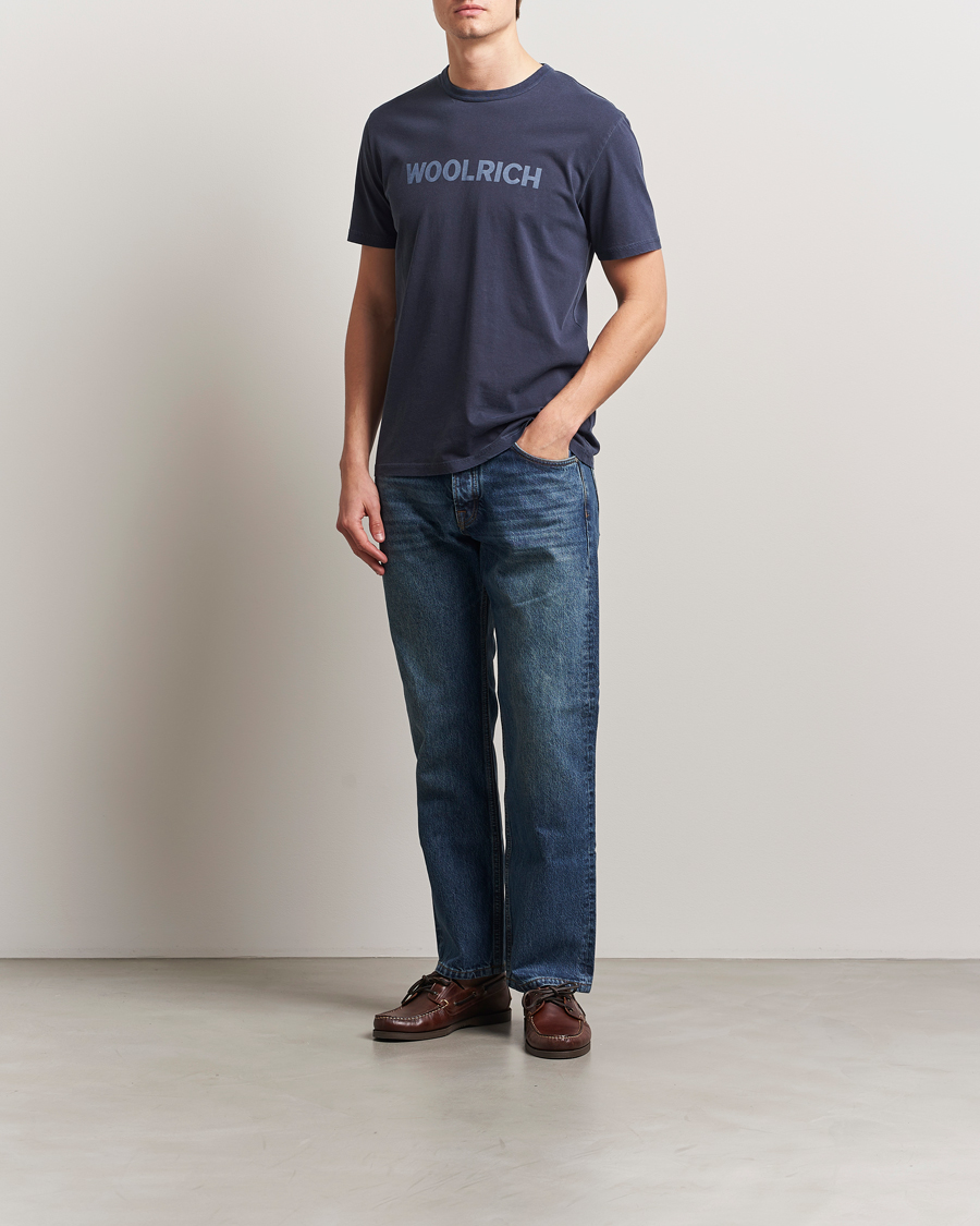 Herren | T-Shirts | Woolrich | Light Garment Dyed T-Shirt Dream Blue