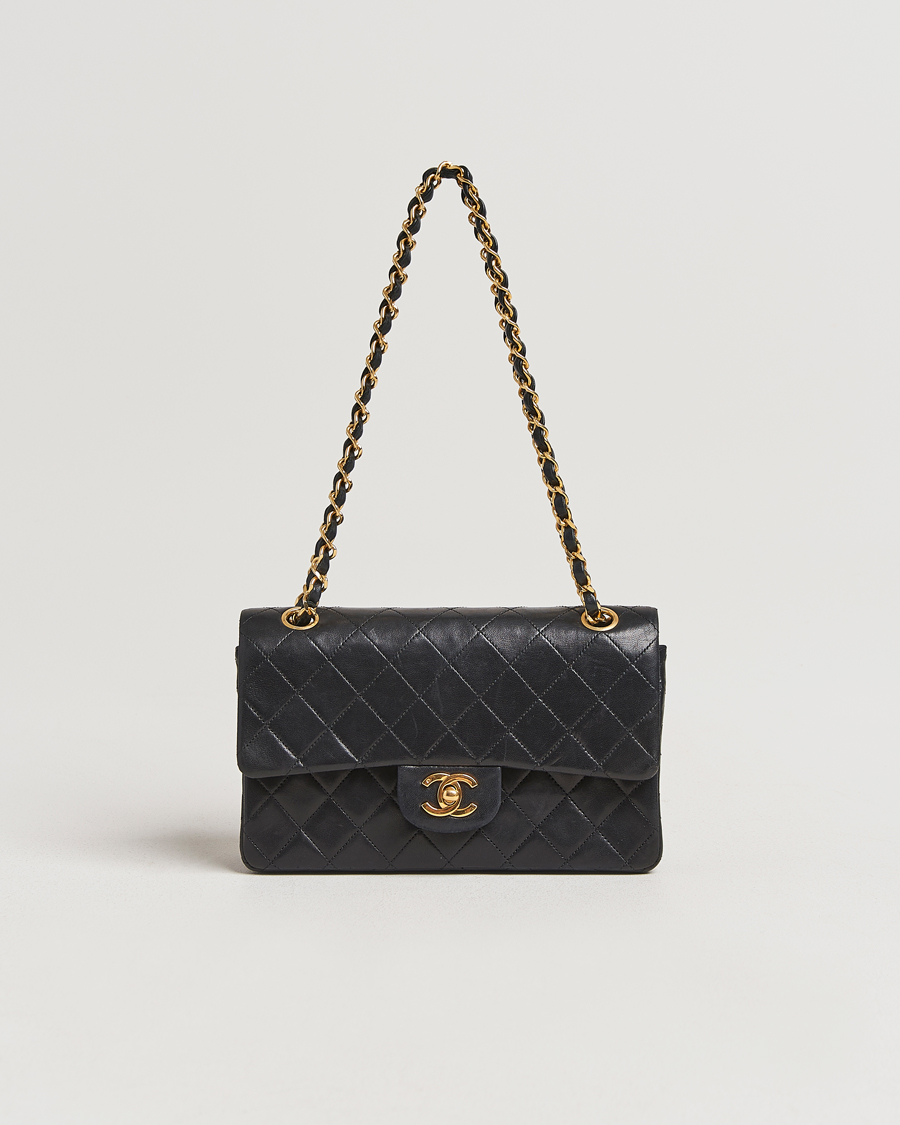 Herren | Chanel Pre-Owned Matelassé Small Double Flap Bag Black Lambskin | Chanel Pre-Owned | Matelassé Small Double Flap Bag Black Lambskin