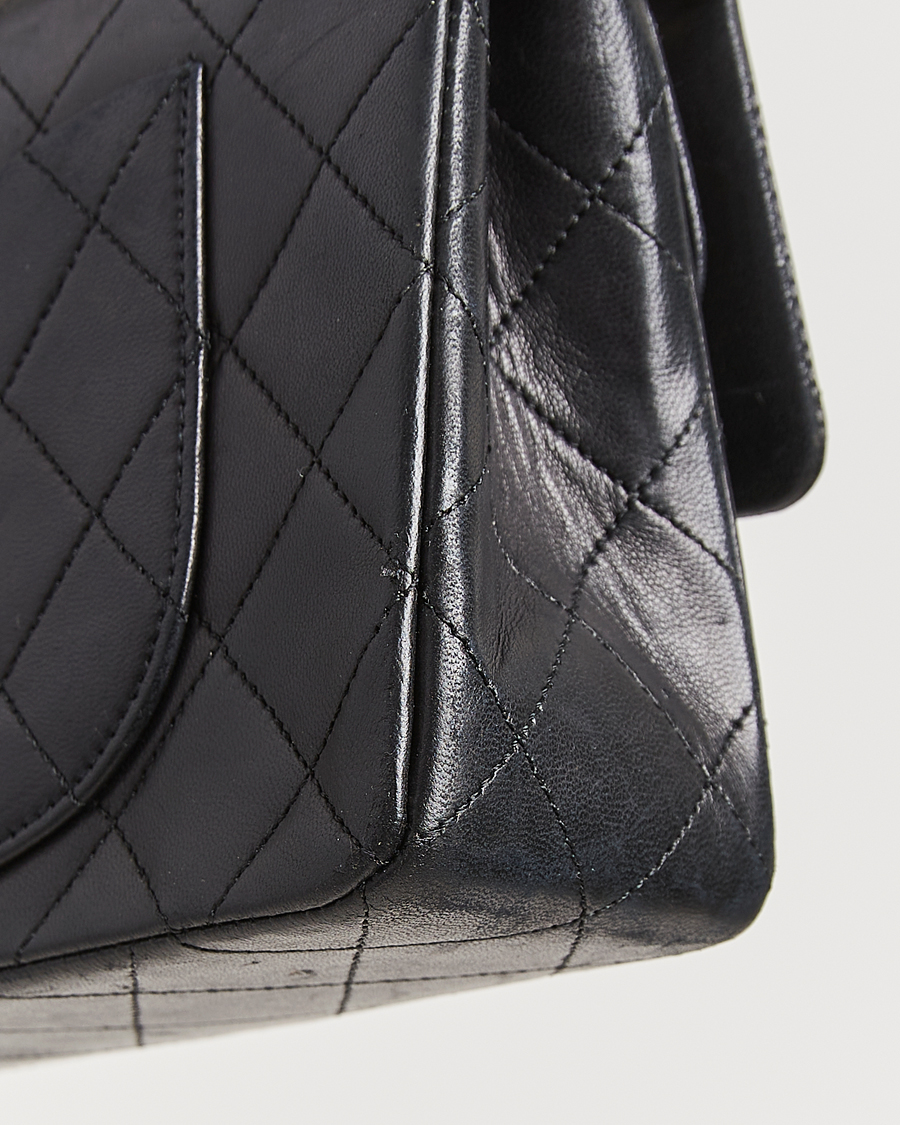 Herren | Chanel Pre-Owned Matelassé Small Double Flap Bag Black Lambskin | Chanel Pre-Owned | Matelassé Small Double Flap Bag Black Lambskin