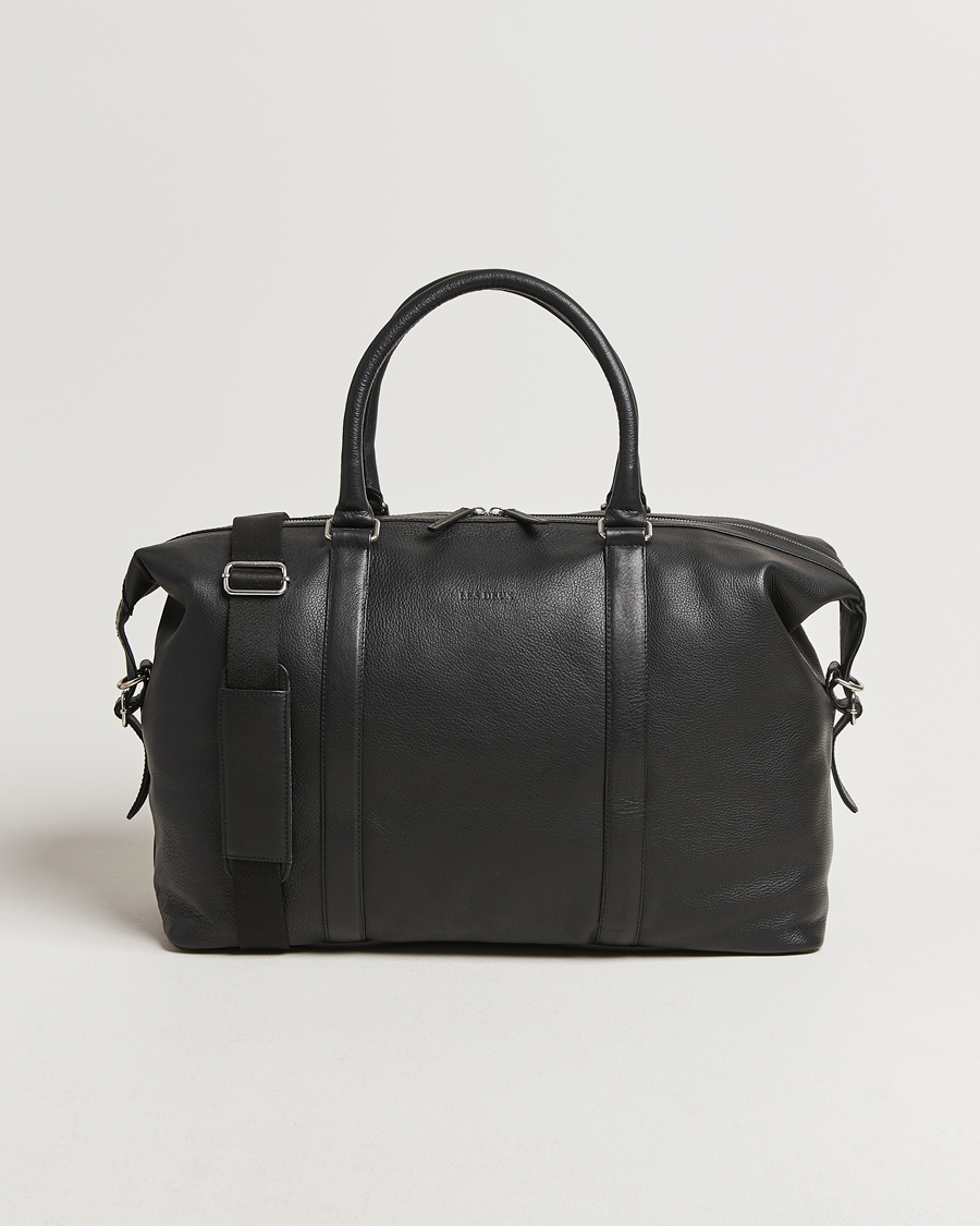 Herren | Les Deux Leather Weekendbag Black | LES DEUX | Leather Weekendbag Black