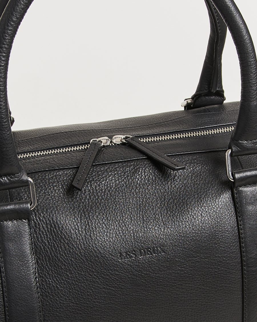 Herren | Les Deux Leather Weekendbag Black | LES DEUX | Leather Weekendbag Black