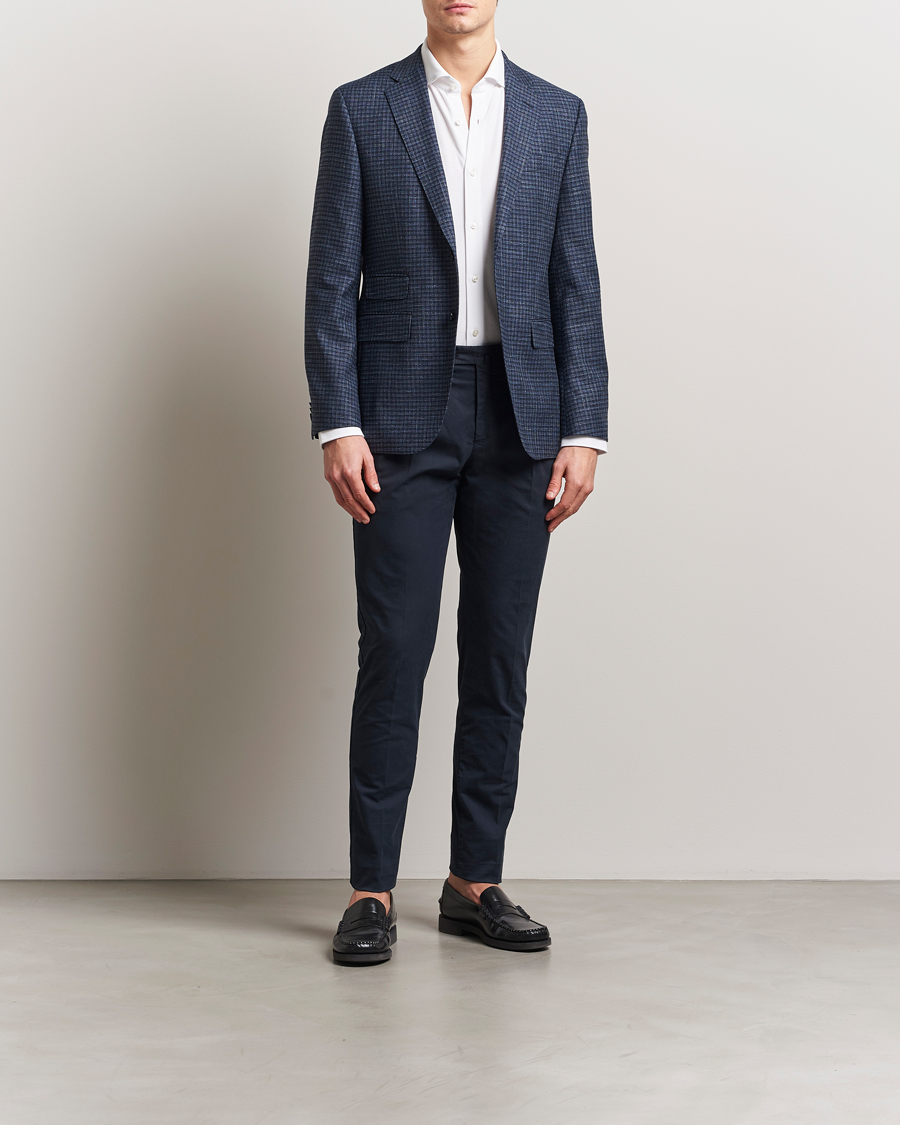 Herren | Sakkos | BOSS BLACK | Janson Wool Dogtooth Blazer Medium Blue