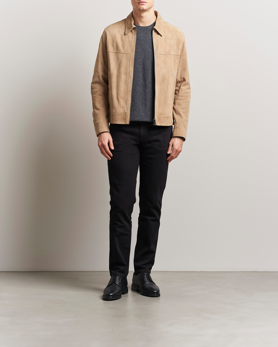 Herren | Jacken | BOSS BLACK | Malbano Suede Jacket Light Beige