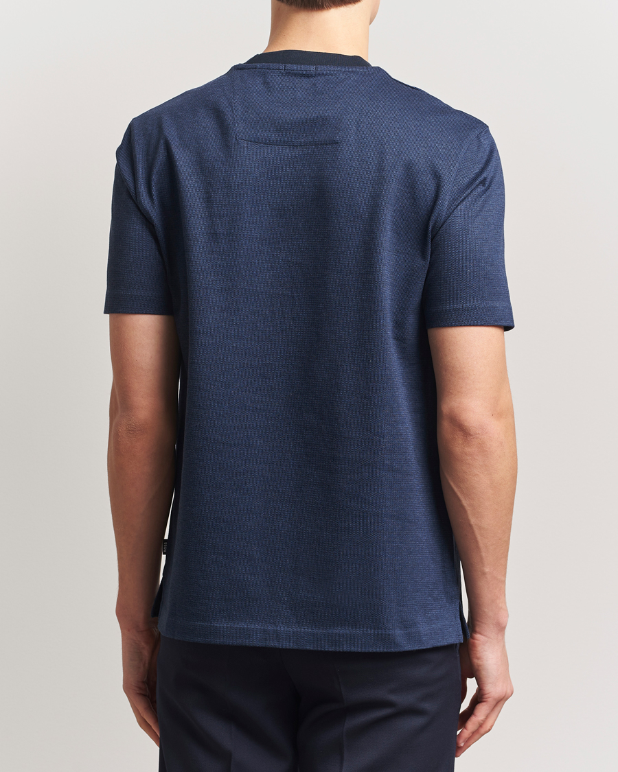 Herren | T-Shirts | BOSS BLACK | Thompson Structured T-Shirt Dark Blue