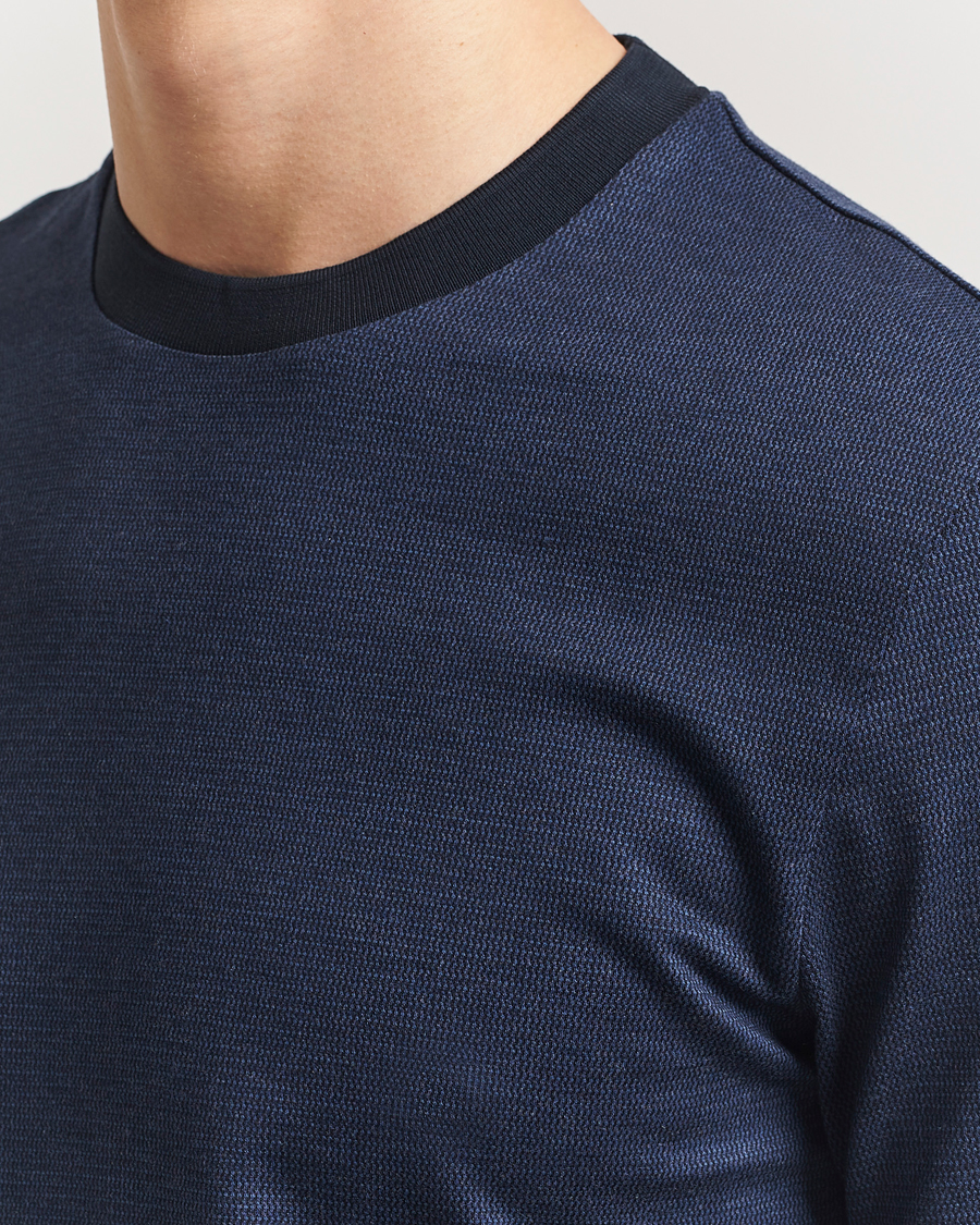 Herren | T-Shirts | BOSS BLACK | Thompson Structured T-Shirt Dark Blue