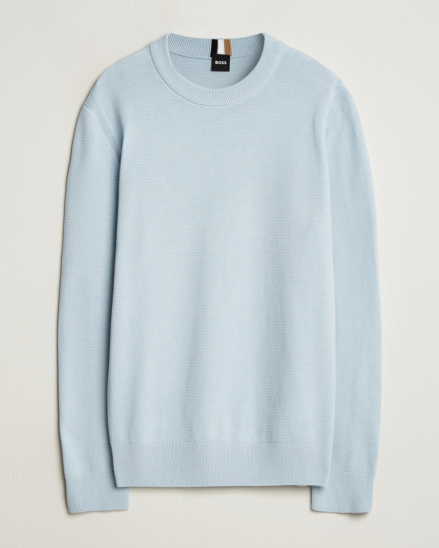 Herren | Pullover | BOSS BLACK | Ecaio Knitted Sweater Light Blue