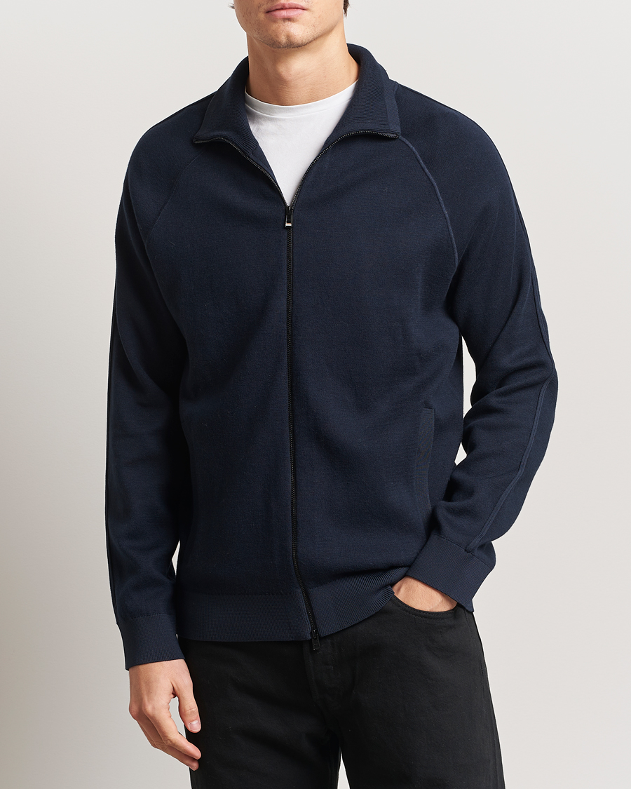 Herren | Pullover | BOSS BLACK | Domico Knitted Full Zip Dark Blue
