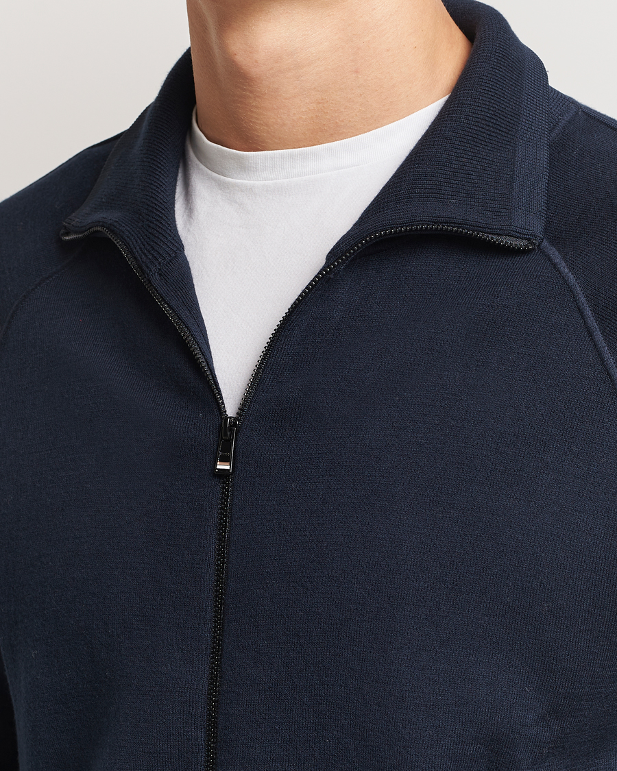 Herren | Pullover | BOSS BLACK | Domico Knitted Full Zip Dark Blue