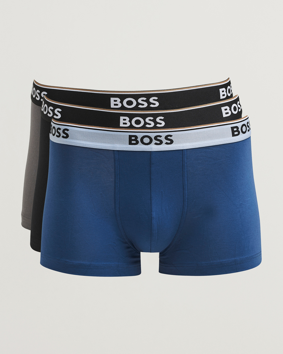 Herren | Unterwäsche | BOSS BLACK | 3-Pack Trunk Blue/Grey/Black