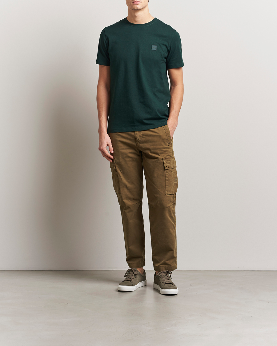 Herren | T-Shirts | BOSS ORANGE | Tales Logo Crew Neck T-Shirt Open Green