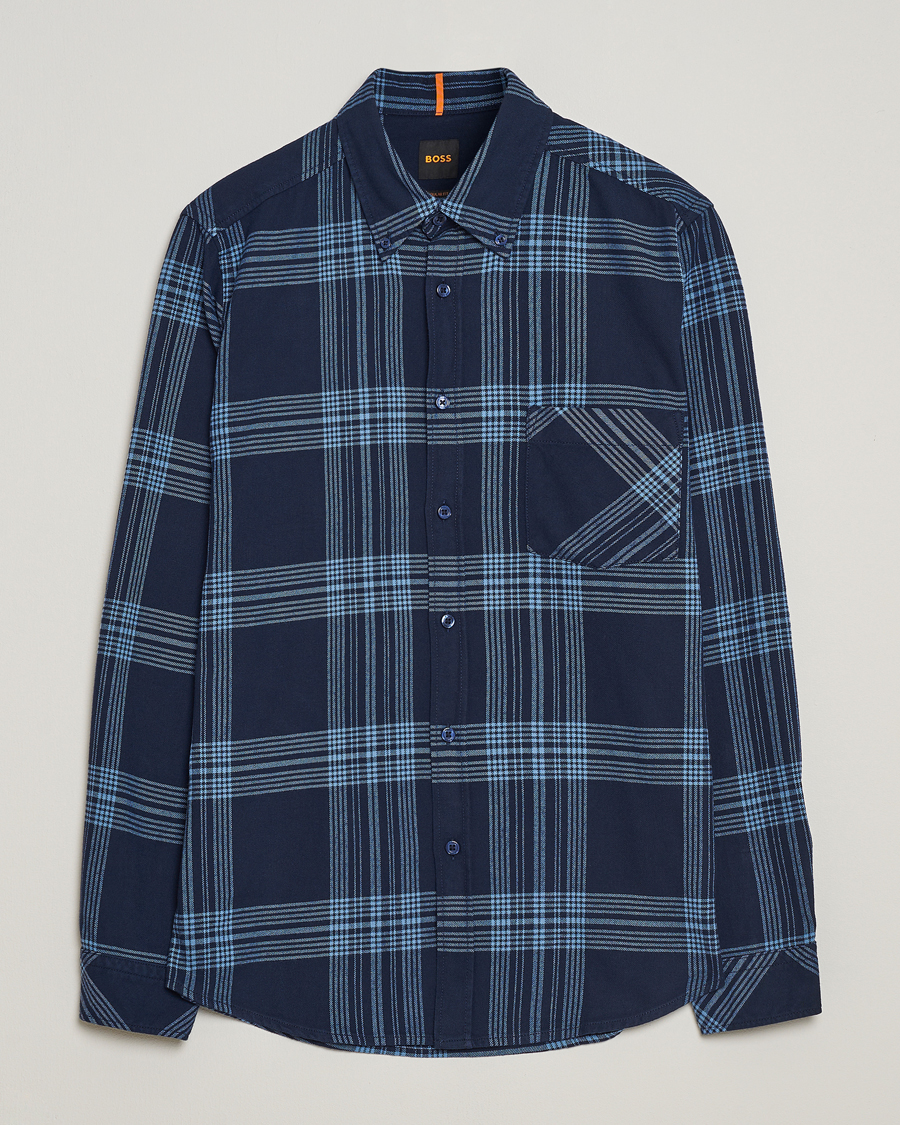 Herren | Hemden | BOSS ORANGE | Rickert Checked Shirt Dark Blue