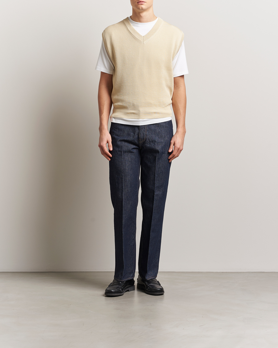 Herren | Pullover | Auralee | Rib Knit Vest Ivory