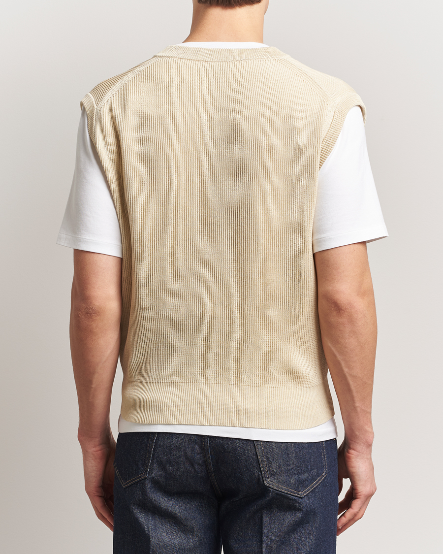 Herren | Pullover | Auralee | Rib Knit Vest Ivory