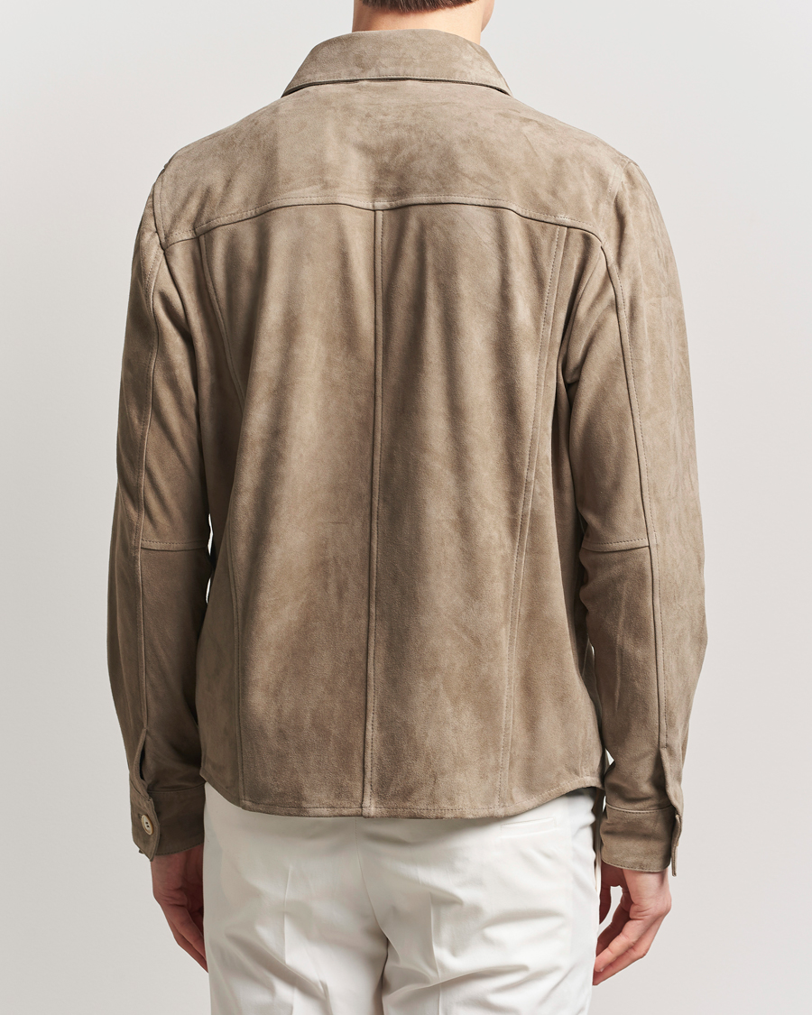 Herren | Jacken | Stenströms | Suede Overshirt Taupe