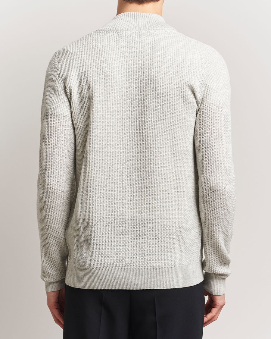 Herren | Pullover | Stenströms | Knitted Textured Merino Cardigan Grey