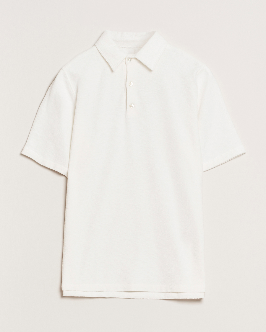 Herren | Poloshirts | Stenströms | Terry Slub Cotton Polo White