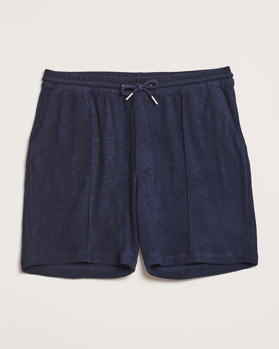 Herren | Shorts | Stenströms | Terry Slub Cotton Shorts Navy