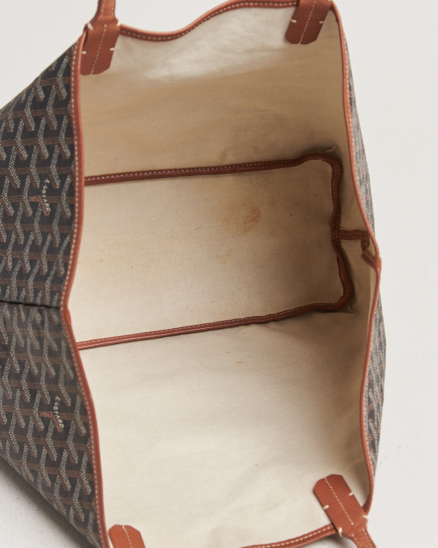 Herren | Goyard Pre-Owned Saint Louis PM Coated Canvas Tote Bag Brown | Goyard Pre-Owned | Saint Louis PM Coated Canvas Tote Bag Brown