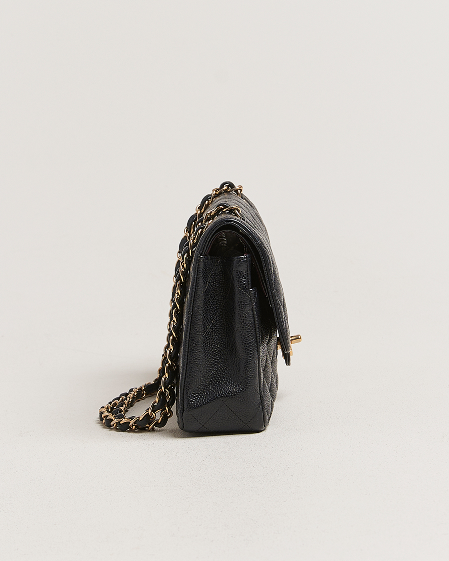 Herren | Chanel Pre-Owned Classic Medium Double Flap Bag Black Caviar | Chanel Pre-Owned | Classic Medium Double Flap Bag Black Caviar