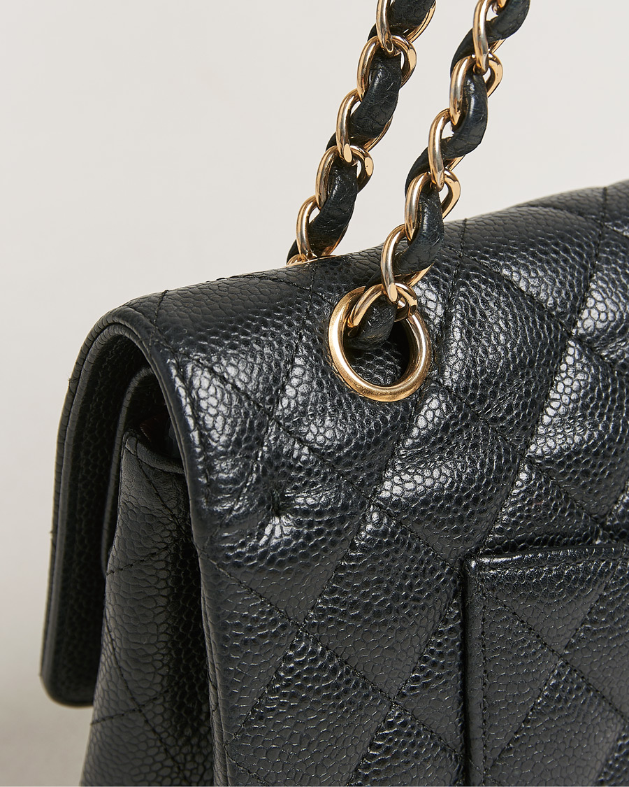 Herren | Chanel Pre-Owned Classic Medium Double Flap Bag Black Caviar | Chanel Pre-Owned | Classic Medium Double Flap Bag Black Caviar