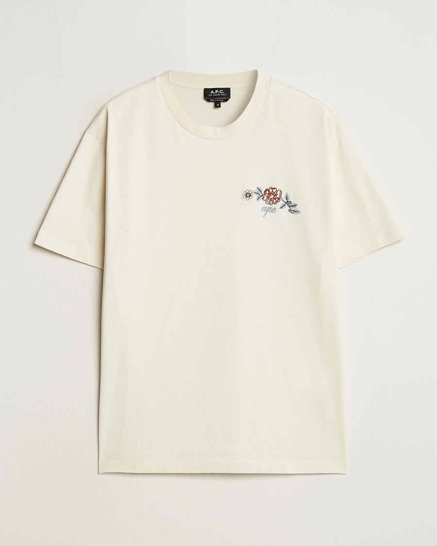 Herren | T-Shirts | A.P.C. | Oscar Embroidered T-Shirt Ecru