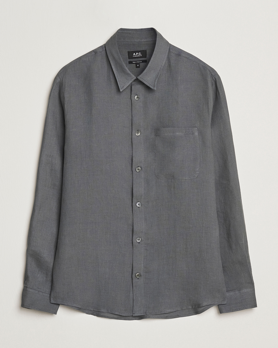 Herren | Hemden | A.P.C. | Cassel Linen Shirt Anthracite
