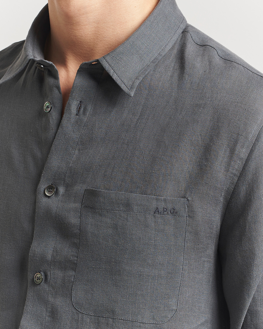 Herren | Hemden | A.P.C. | Cassel Linen Shirt Anthracite